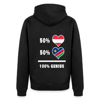 Österreich und Namibia genial / Geschenk - Unisex Premium Bio Zip Hoodie - Schwarz - Hinten - Nico (187cm)