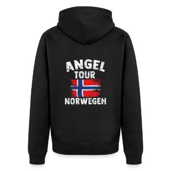 NORGE Nouveau - Angel Tour Norvège Personnalisable - Veste à capuche bio Premium Unisexe - noir - Dos - Nico (187cm)