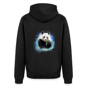 panda,panda bear,colorful,graffiti,painting,blue - Unisex Premium Organic Zip Hoodie - black - Back - Nico (187cm)