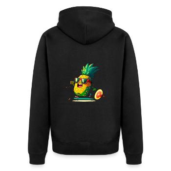 Funny pineapple skating - Unisex Premium Organic Zip Hoodie - black - Back - Nico (187cm)