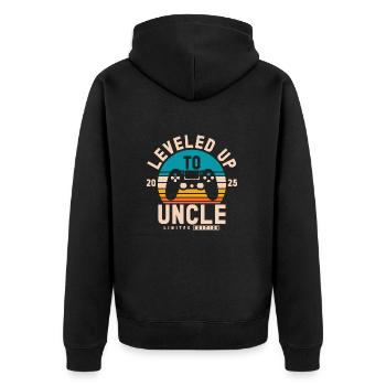 Ascended to Uncle 2025 - Unisex Premium Organic Zip Hoodie - black - Back - Nico (187cm)