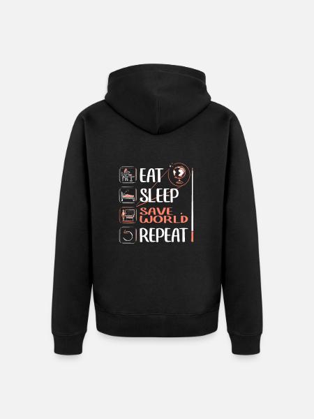 "Super Lehrerin" rettet die Welt! - Premium økologisk unisex-hættejakke - sort