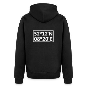 Melle coordinates - Unisex Premium Organic Zip Hoodie - black - Back - Nico (187cm)