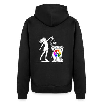 FCK AFD - Contre la droite - gardez votre environnement propre - Veste à capuche bio Premium Unisexe - noir - Dos - Nico (187cm)