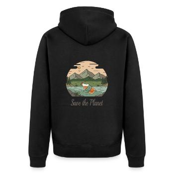 Sauvez la planète - Veste à capuche bio Premium Unisexe - noir - Dos - Nico (187cm)
