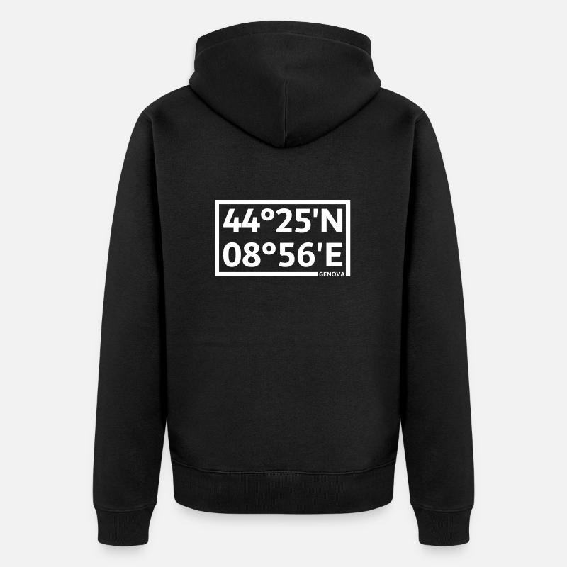 Coordonnées de Gênes - Veste à capuche bio Premium Unisexe - noir
