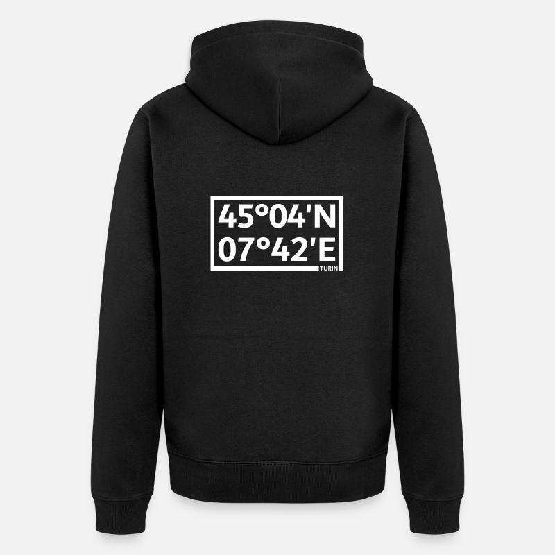 Coordonnées de Turin - Veste à capuche bio Premium Unisexe - noir