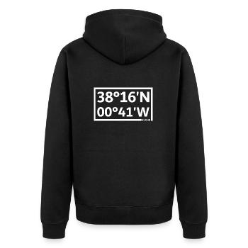 Elche coordinates - Unisex Premium Organic Zip Hoodie - black - Back - Nico (187cm)