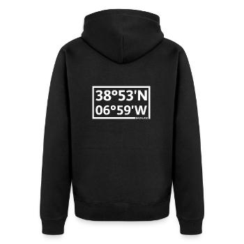 Coordonnées de Badajoz - Veste à capuche bio Premium Unisexe - noir - Dos - Nico (187cm)