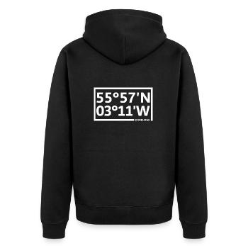 Edinburgh Coordinates - Unisex Premium Organic Zip Hoodie - black - Back - Nico (187cm)