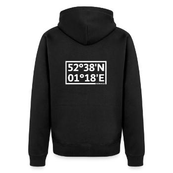 Norwich Coordinates - Unisex Premium Organic Zip Hoodie - black - Back - Nico (187cm)
