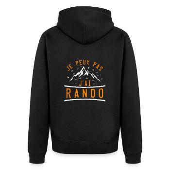 JE PEUX PAS J'AI RANDO - Veste à capuche bio Premium Unisexe - noir - Dos - Nico (187cm)