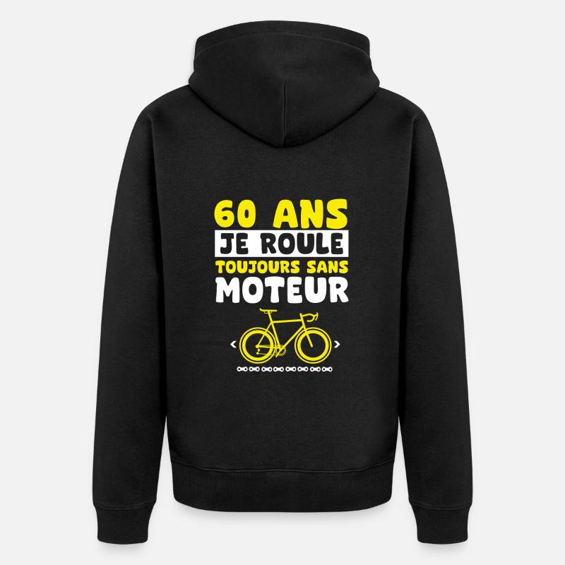 vélo 60 ans anniversaire - Veste à capuche bio Premium Unisexe - noir