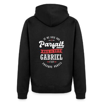 Gabriel Parfait Cadeau prenom gabriel - Veste à capuche bio Premium Unisexe - noir - Dos - Nico (187cm)