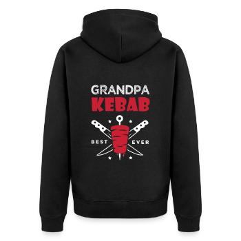 grandpa kebab gift grandfather chef best - Unisex Premium Organic Zip Hoodie - black - Back - Nico (187cm)