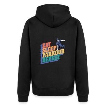 Parkour Manger Dormir Parkour Répéter - Veste à capuche bio Premium Unisexe - noir - Dos - Nico (187cm)