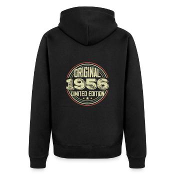 1956 Birthday parties, a legendary vintage - Unisex Premium Organic Zip Hoodie - black - Back - Nico (187cm)