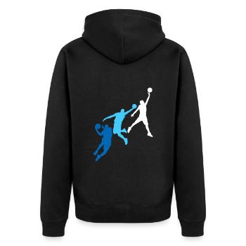 Basketball basketball basketball player - Unisex Premium Organic Zip Hoodie - black - Back - Nico (187cm)