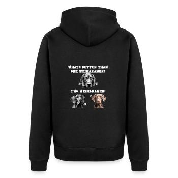 Whats better than one Weimaraner two Weimaraner - Unisex Premium Organic Zip Hoodie - black - Back - Nico (187cm)