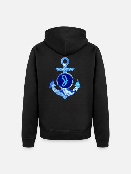 anchor e 80 j - Unisex Premium Organic Zip Hoodie - black