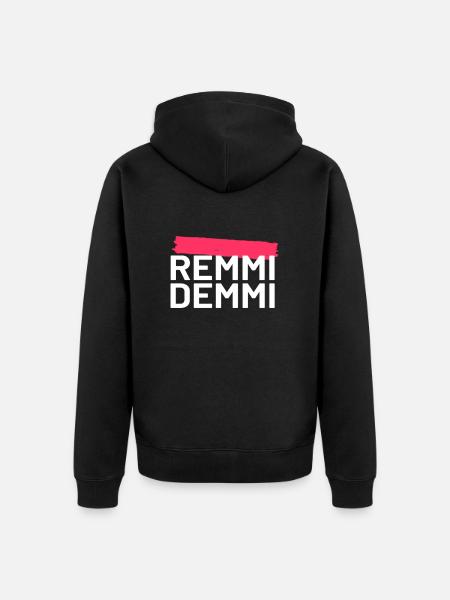 Remmidemmi Shirt - Unisex Premium Bio Zip Hoodie - Schwarz