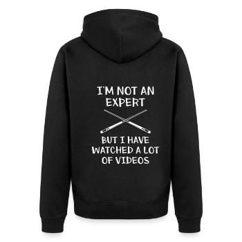 Billard Queue Im Not An Expert Funny 8 Ball Pool - Unisex Premium Bio Zip Hoodie - Schwarz - Hinten - Nico (187cm)