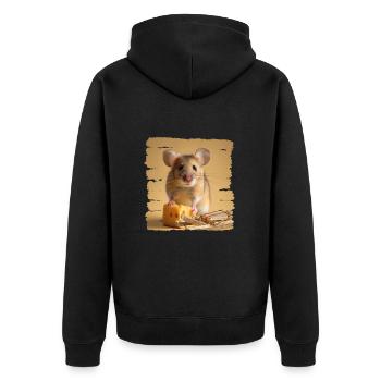Mice are clever animals - Unisex Premium Organic Zip Hoodie - black - Back - Nico (187cm)