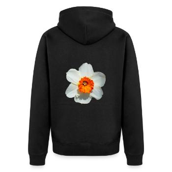 The daffodil comes from the Mediterranean - Unisex Premium Organic Zip Hoodie - black - Back - Nico (187cm)