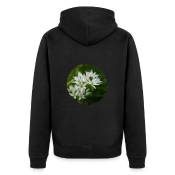 When the wild garlic blooms, it smells of leeks - Unisex Premium Organic Zip Hoodie - black - Back - Nico (187cm)