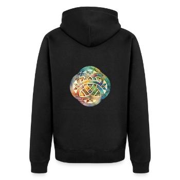 Symbole coloré des aquarelles à nœud celtique - Veste à capuche bio Premium Unisexe - noir - Dos - Nico (187cm)