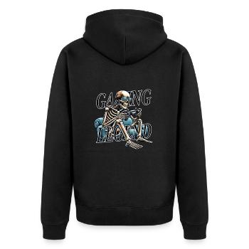 Gaming Consoles Virtual Reality Computer Skeleton - Unisex Premium Organic Zip Hoodie - black - Back - Nico (187cm)