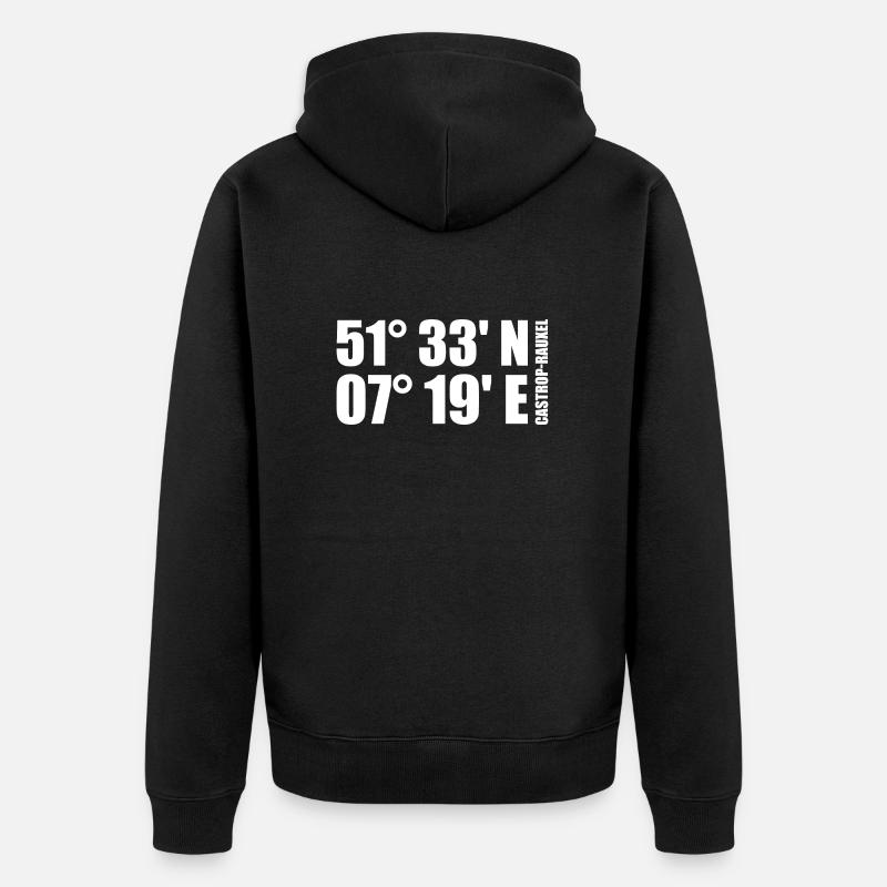 Coordonnées castrop-Rauxel - Veste à capuche bio Premium Unisexe - noir
