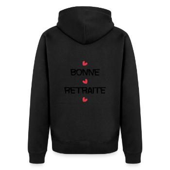 RETRAITE. RETRAITE. RETRAITEE. RETRAITE - Veste à capuche bio Premium Unisexe - noir - Dos - Nico (187cm)