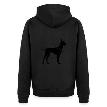 Chien Doberman - Veste à capuche bio Premium Unisexe - noir - Dos - Nico (187cm)