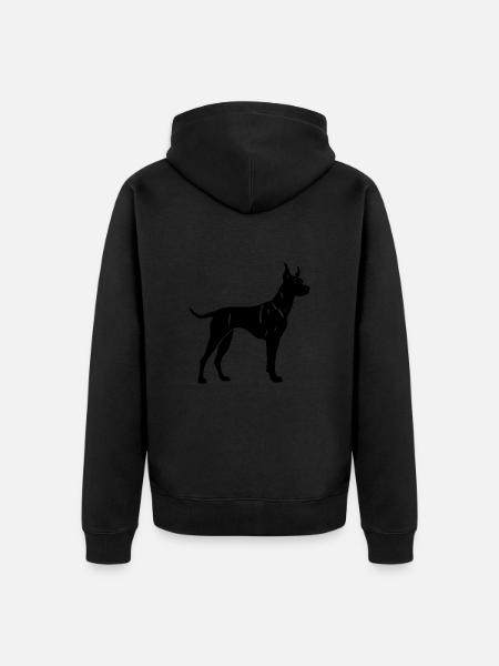 Doberman Dog - Unisex Premium Organic Zip Hoodie - black