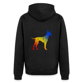 Doberman Dog Colorful - Unisex Premium Organic Zip Hoodie - black - Back - Nico (187cm)