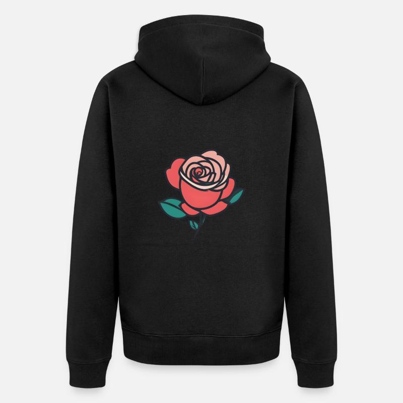 Blooming Beauty : Illustrations de roses - Veste à capuche bio Premium Unisexe - noir