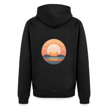 Sérénade au coucher du soleil - Veste à capuche bio Premium Unisexe - noir - Dos - Nico (187cm)