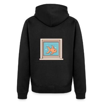 AquaFrame - Unisex Premium Organic Zip Hoodie - black - Back - Nico (187cm)