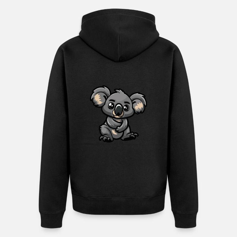 Bande dessinée Koala - Veste à capuche bio Premium Unisexe - noir