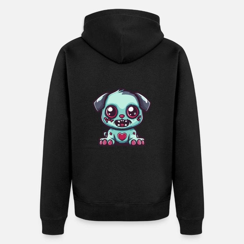 Chien Halloween Zombie Bébé - Veste à capuche bio Premium Unisexe - noir