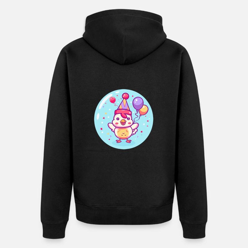 Poulet Anniversaire Bébé - Veste à capuche bio Premium Unisexe - noir