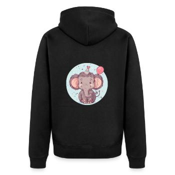 Mammut Geburtstag Baby - Unisex Premium Bio Zip Hoodie - Schwarz - Hinten - Nico (187cm)
