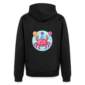 crabe crabe anniversaire bébé - Veste à capuche bio Premium Unisexe - noir - Dos - Nico (187cm)
