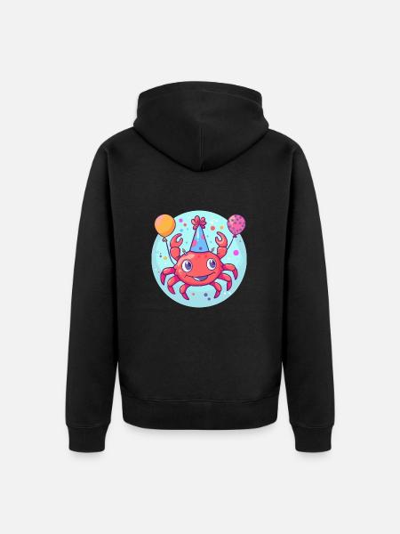 crabe crabe anniversaire bébé - Veste à capuche bio Premium Unisexe - noir