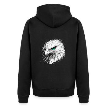 Libre comme l’aigle - Veste à capuche bio Premium Unisexe - noir - Dos - Nico (187cm)