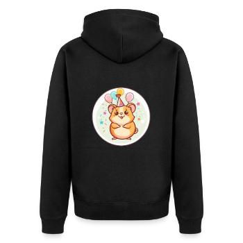Hamster Birthday Baby - Unisex Premium Organic Zip Hoodie - black - Back - Nico (187cm)