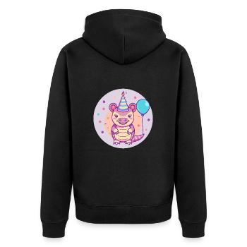 Armadillo Anniversaire Bébé - Veste à capuche bio Premium Unisexe - noir - Dos - Nico (187cm)