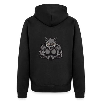 Muscles de loup Fitness - Veste à capuche bio Premium Unisexe - noir - Dos - Nico (187cm)