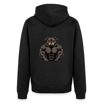 Staffordshire Bull Terrier Chien Muscles Fitness - Veste à capuche bio Premium Unisexe - noir - Dos - Nico (187cm)